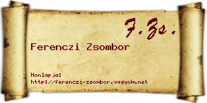 Ferenczi Zsombor névjegykártya